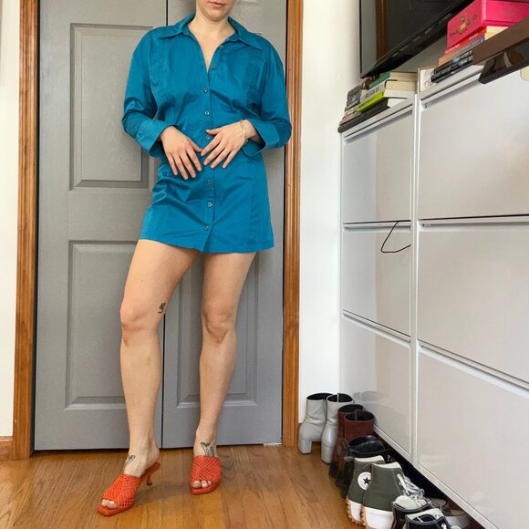 Zara Blue Shirt Dress - Picture 1 of 11